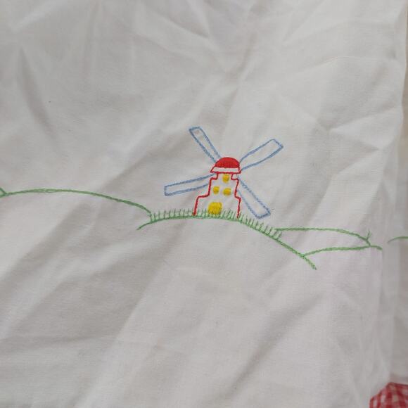 Vtg Girls Red White Gingham Baby Dress Smocked Sleeveless - Picture 3 of 15